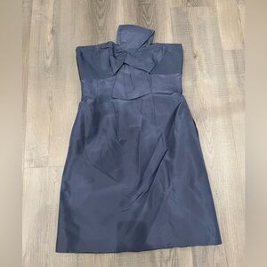 J.Crew Collection Silk Blue Bow Strapless Dress, worn once